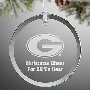 NCAA Georgia Bulldogs Personalized Glass Ornament