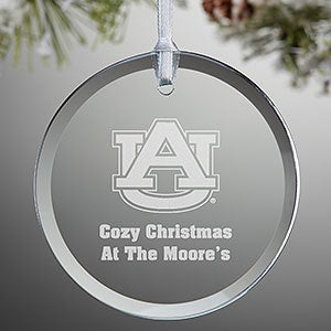 NCAA Auburn Tigers Personalized Glass Ornament