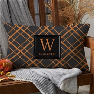 Spellbinding Stripes Personalized Lumbar Outdoor Throw Pillow - 12x22