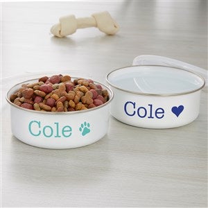Personalised enamel dog bowl hotsell