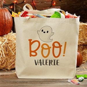 Boo! Personalized Halloween Canvas Tote Bag - 20x15
