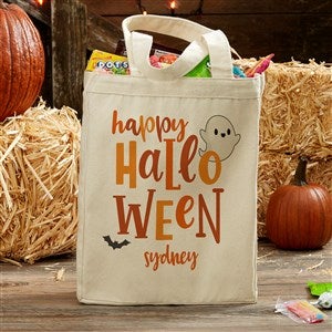 Happy Halloween Personalized Canvas Tote Bag - 14x10