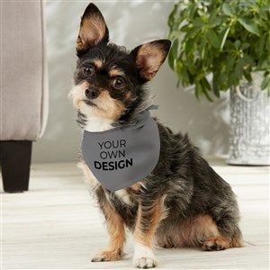 Design Your Own Personalized Small Dog Bandana- Grey