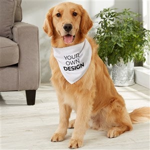 Design Your Own Personalized Large Dog Bandana- White