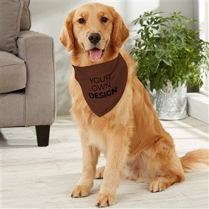 Design Your Own Personalized Large Dog Bandana- Brown