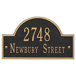 Grand Arch House Address Personalized Aluminum Plaque