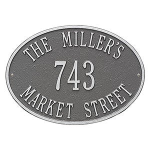 Hawthorne House Address Personalized Aluminum Plaque- Pewter & Silver