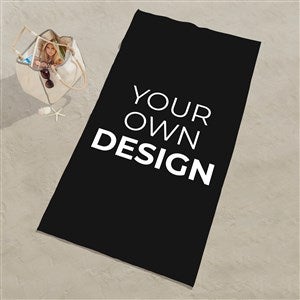 Design Your Own Personalized Large Beach Towel - Black