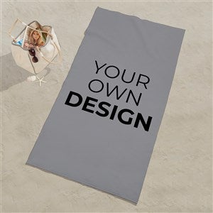 Design Your Own Personalized Large Beach Towel - Grey