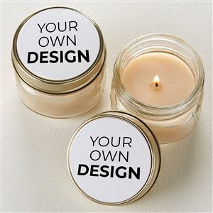 Design Your Own Personalized Mason Jar Candle Favors- White - Set of 12