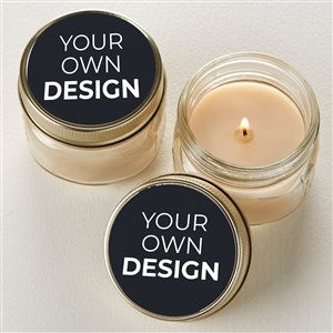 Design Your Own Personalized Mason Jar Candle Favors- Black - Set of 12