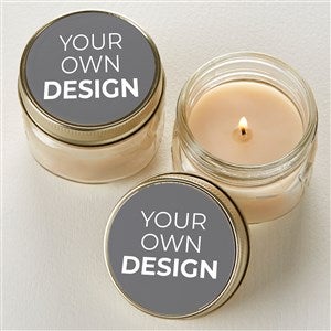 Design Your Own Personalized Mason Jar Candle Favors- Grey - Set of 12