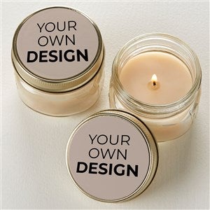 Design Your Own Personalized Mason Jar Candle Favors- Tan - Set of 12