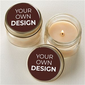 Design Your Own Personalized Mason Jar Candle Favors- Brown - Set of 12