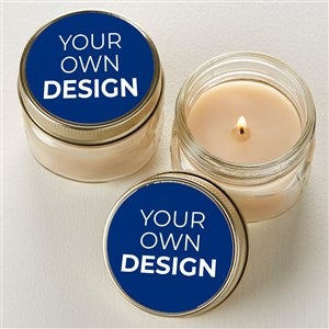 Design Your Own Personalized Mason Jar Candle Favors- Blue - Set of 12
