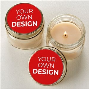 Design Your Own Personalized Mason Jar Candle Favors- Red - Set of 12