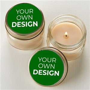 Design Your Own Personalized Mason Jar Candle Favors- Green - Set of 12