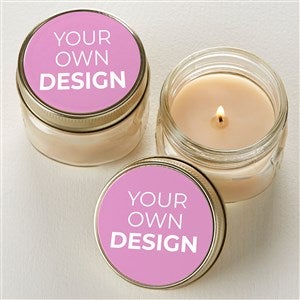Design Your Own Personalized Mason Jar Candle Favors- Pastel Pink - Set of 12