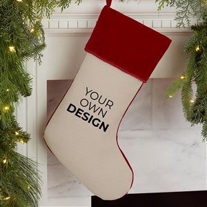 Design Your Own Personalized Christmas Stocking- Tan with Burgundy Cuff