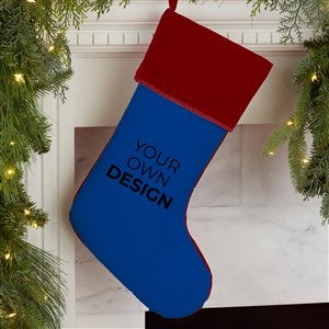Design Your Own Personalized Christmas Stocking- Blue with Burgundy Cuff