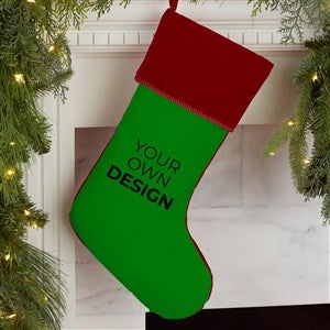 Design Your Own Personalized Christmas Stocking- Green with Burgundy Cuff