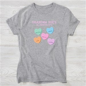 Grandma's Sweethearts Personalized Hanes Ladies Fitted Tee