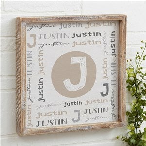 Youthful Name For Him Personalized Whitewashed Barnwood Frame - 12x12