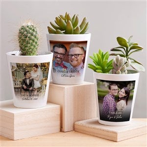 Wedding Photo & Message Personalized Mini Flower Pot