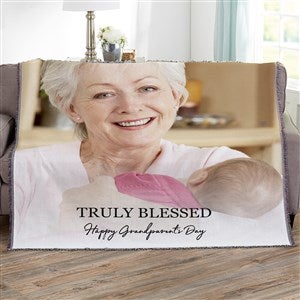 Photo & Message For Her Personalized 56x60 Woven Throw Blanket