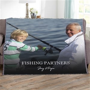 Photo & Message For Him Personalized 56x60 Woven Throw Blanket