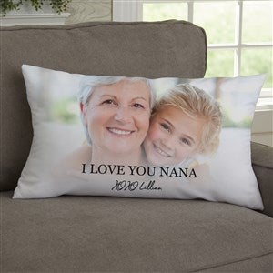 Photo & Message For Her Personalized Lumbar Throw Pillow