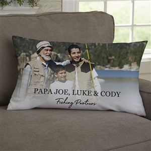 Photo & Message For Him Personalized Lumbar Throw Pillow
