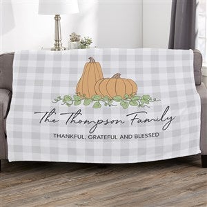 Precious Moments Pumpkins & Buffalo Check Personalized 50x60 Fleece Blanket