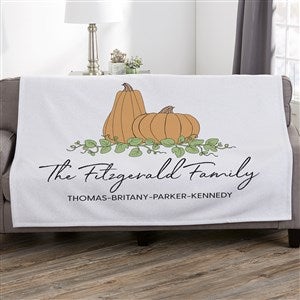 Precious Moments Pumpkins & Buffalo Check Personalized 50x60 Sweatshirt Blanket