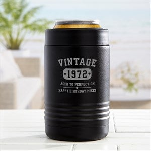 Vintage Birthday Personalized Stainless Insulated Beer Can Holder