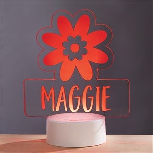 Watercolor Brights Flower Personalized Kids LED Sign
