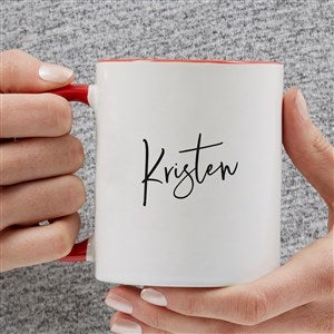 Trendy Script Name Personalized Coffee Mug 11 oz Red