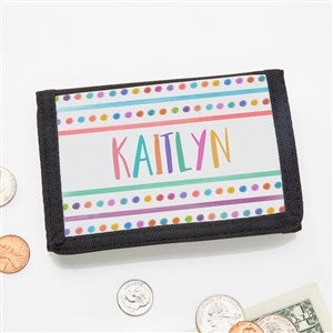 Watercolor Brights Personalized Kids Wallet