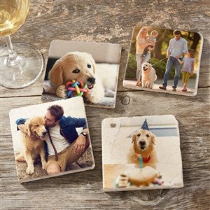 Pet Photo Personalized Tumbled Stone Coaster Set  - 34390