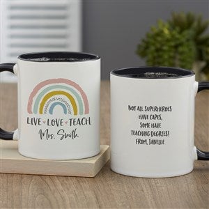 Boho Rainbow Personalized Teacher Coffee Mug 11oz Black