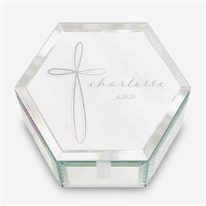Holy Name Personalized First Communion Mirrored Jewelry Box - 34412