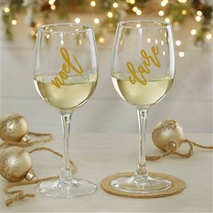 Christmas Cheers Personalized White Wine Glass