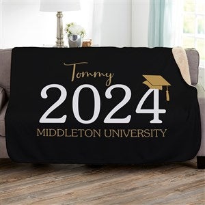 Classic Graduation Personalized 60x80 Sherpa Blanket