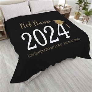 Classic Graduation Personalized 90x90 Plush Queen Fleece Blanket