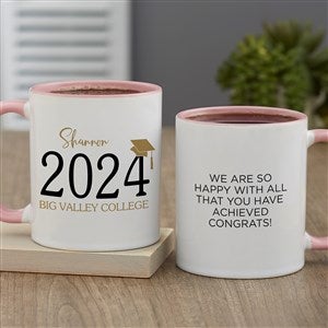 Classic Graduation Personalized Coffee Mug 11 oz Pink