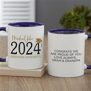 Classic Graduation Personalized Coffee Mug 11 oz Blue