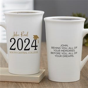 Classic Graduation Personalized Latte Mug 16 oz White
