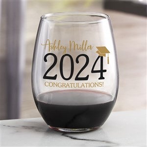 Classic Graduation Personalized 21 oz. Stemless Wine Glass