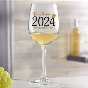 Classic Graduation Personalized 12 oz. White Wine Glass