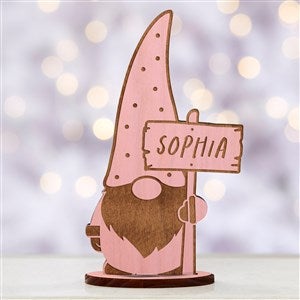 Personalized Pink Stain Wood Christmas Gnome